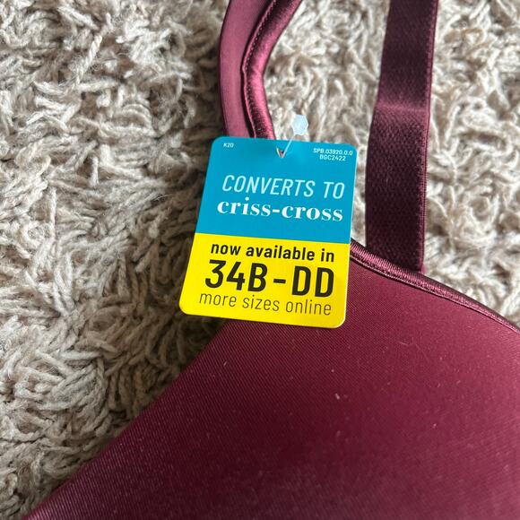 NWT! Vanity Fair Maroon Full Coverage Wirefree Bra Size 40B - Picture 4 of 6